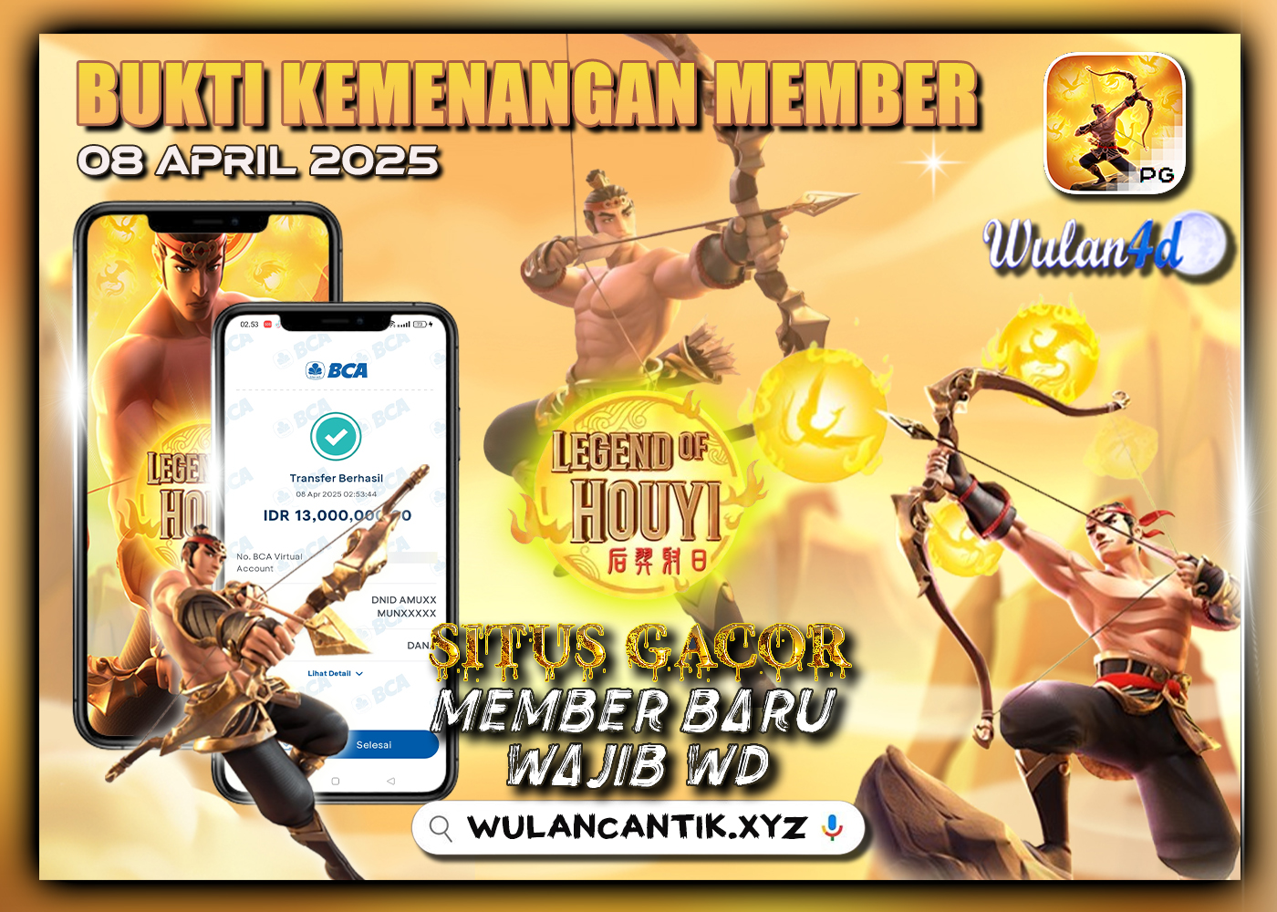 BUKTI KEMENANGAN MEMBER 08 APRIL 2025