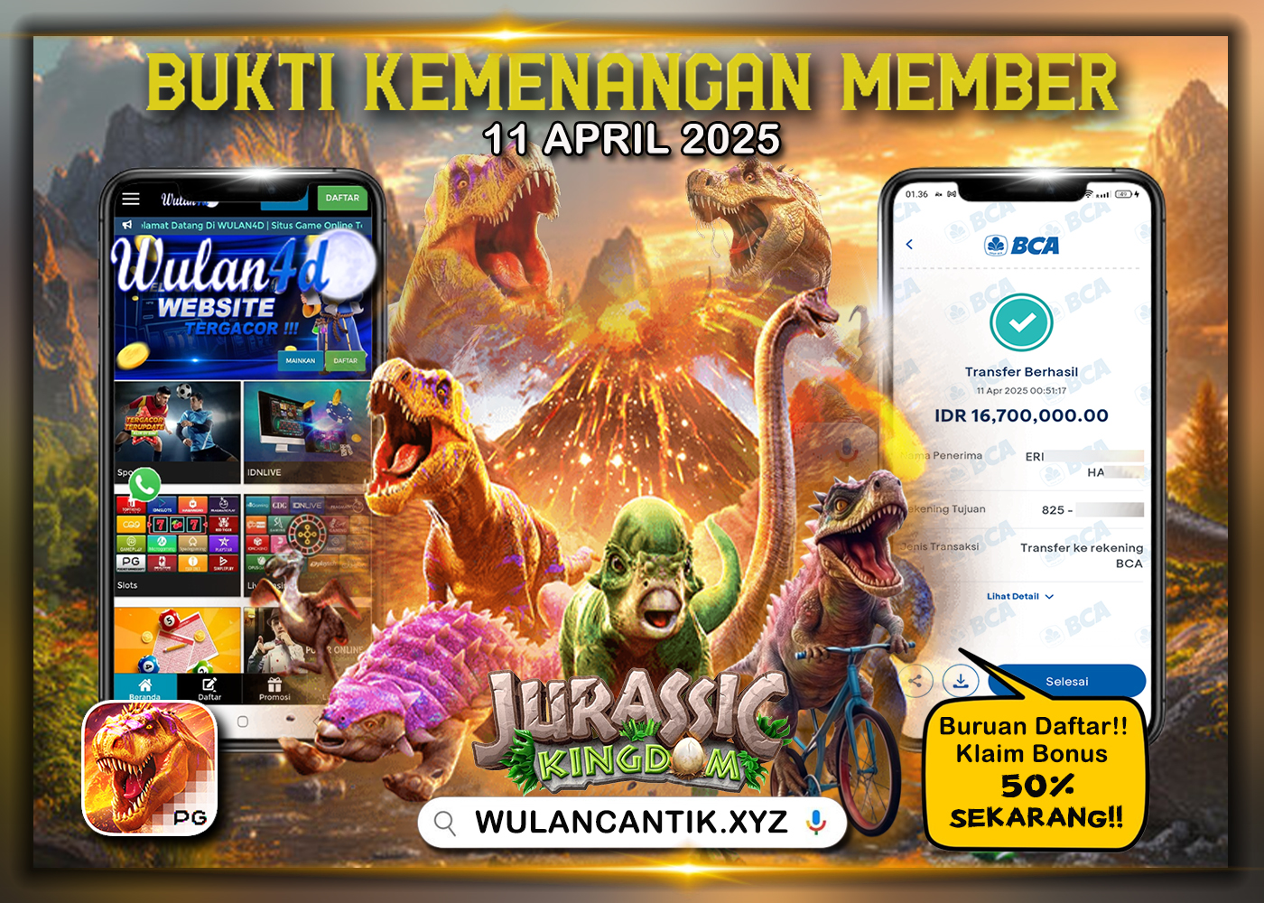 BUKTI KEMENANGAN MEMBER 11 APRIL 2025