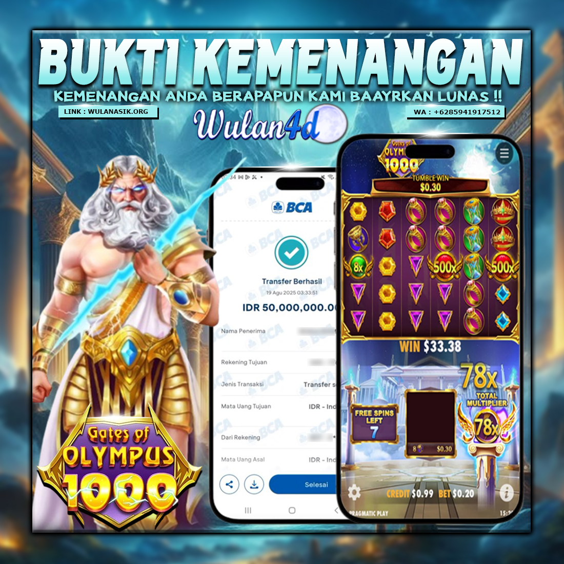 BUKTI KEMENANGAN MEMBER TANGGAL 19 AGUSTUS 2025